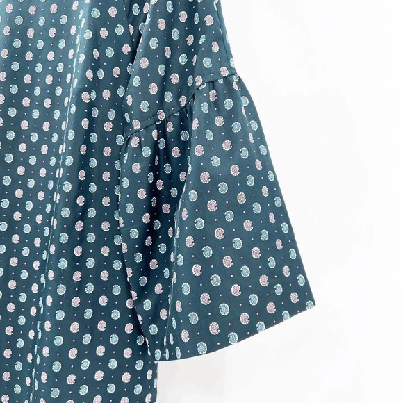 Banana Republic Women's Blue Patterned Quarter Sleeve Shift Dress Size M - Picture 2 of 7